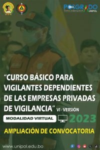CURSO BÁSICO PARA VIGILANTES DEPENDIENTES DE LAS EMPRESAS PRIVADAS DE VIGILANCIA – VI VERSIÓN