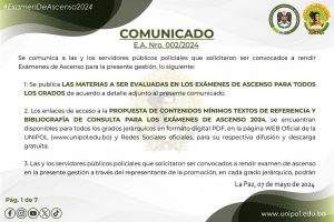 COMUNICADO E.A. NRO.002/2024 MATERIAS A SER EVALUADAS  Y CONTENIDOS MÍNIMOS TEXTOS DE REFERENCIA